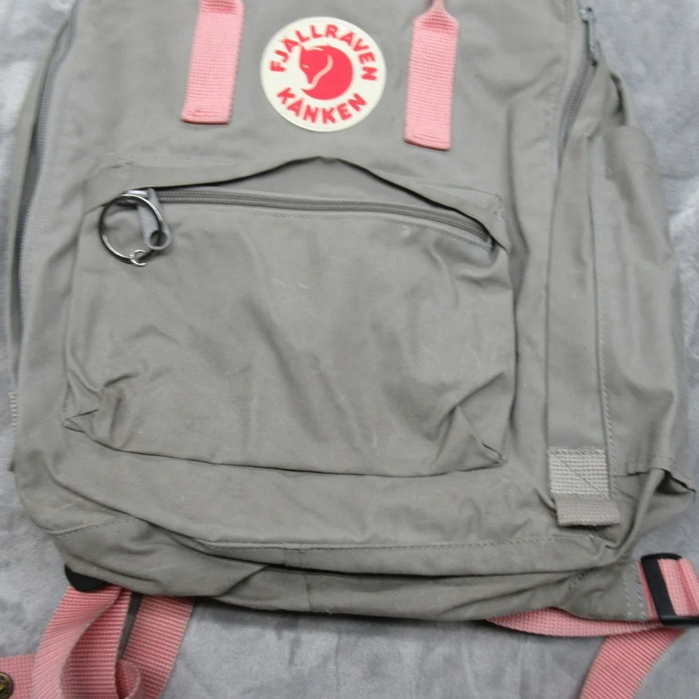 Fjallraven Kanken Backpack Grey Pink Mini Small Travel School Bag Work Lunch - Picture 2 of 12